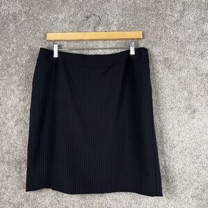 Tahari Skirt Womens Petite 12P Black Pinstripe Lined Mini Business